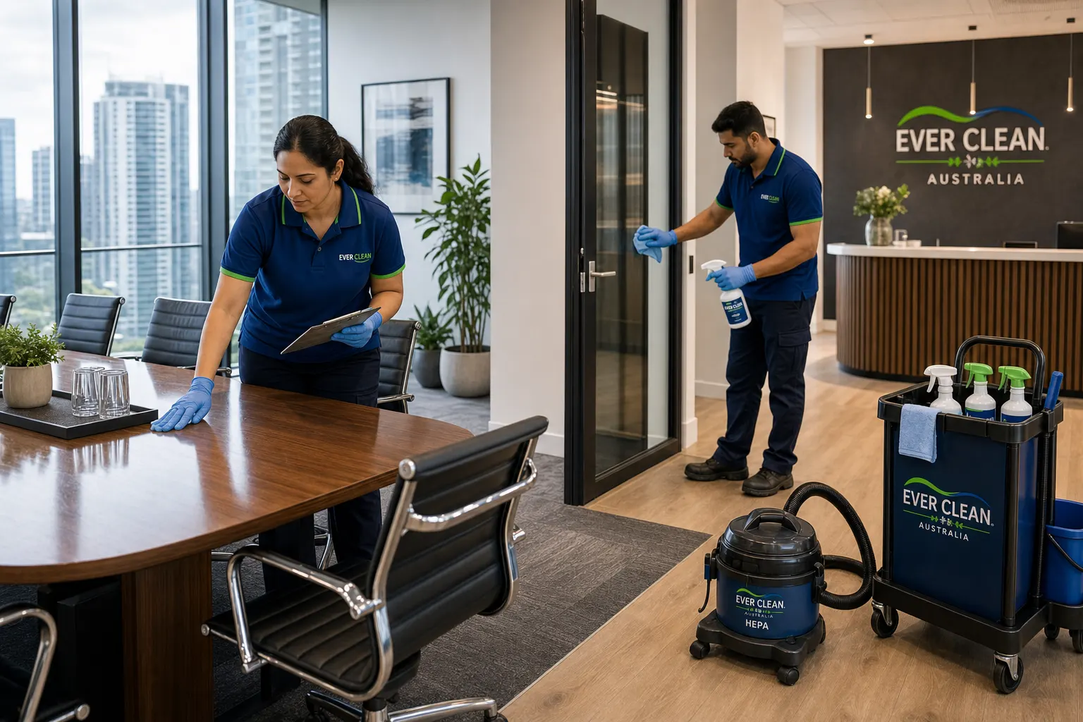 Gym cleaning Blacktown team disinfecting equipment